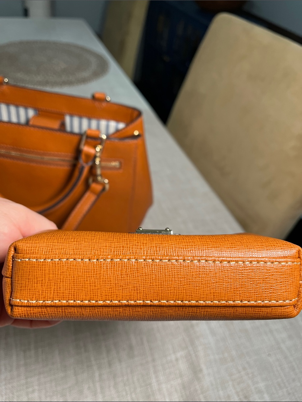 Dooney & Bourke Saffiano leather Structured Satchel with Matching Wallets - Picture 8 of 16